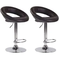 CLP 2er Set Barhocker Olinda Kunstleder chrom braun