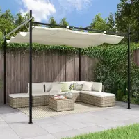 vidaXL Cloris Designermöbel Pergola mit Schiebedach Creme 295x292x230 cm 2024 Neu
