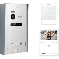 Balter EVO Aufputz Silber 2-Draht BUS Talk + 4.3" Quick Türsprechanlage Set für 1 Familienhaus