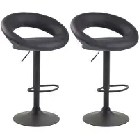 CLP 2er Set Barhocker Olinda Kunstleder schwarz grau