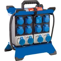 As Schwabe as-Schwabe Tragbarer Stromverteiler CEE 400V 16A auf 7x Schuko & 4x CEE IP44