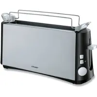 Cloer 3810 Langschlitz-Toaster, Kunststoffgehäuse, Stoppfunktion, Bräunungskontrolle, Brötchenrost, Cool Wall