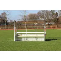 GLA-WEL Spielerkabine Premium Plus 3 Meter Holz-Sitzbank Mit