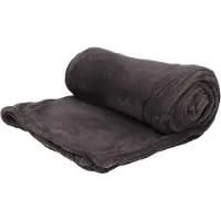 Huismerk Fleecedecke - kariert - Polyester - anthrazit - 125 x 150 cm