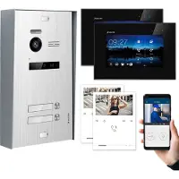 Balter EVO Aufputz Silber 7" WiFi Monitor Schwarz + Quick Video Türsprechanlage Set 2 Familienhaus