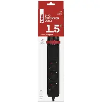 Emos vertikale Steckdosenleiste 3-Fach mit 2x USB-A + 1x USB-C-Schnellladen, mit Tisch-Klemme und Schalter, 1,5m Kabel 1,5 mm2, für Innen, P1321PD