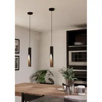 Eglo LED Hängelampe Barbotto, Pendelleuchte über Esstisch mit indirekter Beleuchtung, Hängeleuchte, GU10-Leuchtmittel, warmweiß,