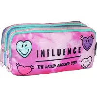 Smiley World federtasche Influence Mädchen 21 x 9 cm Polyester rosa/blau