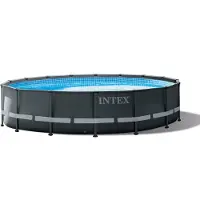 Intex , Frame Swimming Pool Set "Ultra Rondo XTR", anthrazit, Ø 488 x 122 cm, inkl. Sandfilteranlage