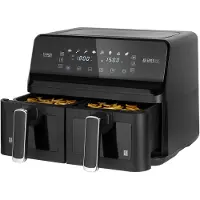 Uni-T Teesa TSA8089 Heißluftfritteuse mit zwei Kammern, 8 l, 2700 W, schwarz