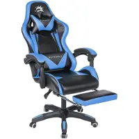 BlitzWolf BW-GC1 Bürostuhl Drehstuhl Schreibtischstuhl Gaming-Stuhl 150 Grad Liegend mit Fußstütze Bürosessel Blau