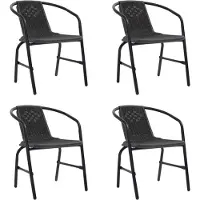 vidaXL Cloris Designermöbel Gartenstühle 4er Set Kunststoff Rattan-Optik und Stahl 110 kg 2024 Neu