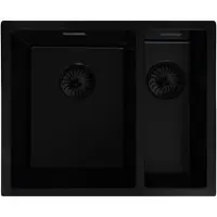Caressi CAQPP3415R10BK-EB Spüle, Einbau. Großes Spüle, links. Schwarz.