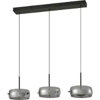 LUCANDE LED-Hängeleuchte Martis, schwarz, 3-flg., step-dim