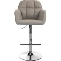CLP Barhocker Natoma Stoff chrom taupe