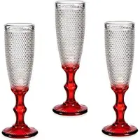 Vivalto - Champagnerglaser Serie Monaco - 6x - roter Boden 180 ml