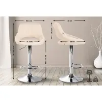 CLP Barhocker Milet Stoff chrom creme