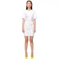 Marcell von Berlin Women‘s Denim Skirt With Front Zippers Ladies With Font Prin Größe: 36 | Miniröcke Outlet | Damen | Blau