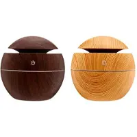 Melitt Runder Luftbefeuchter mit Holzmaserung, Luftbefeuchter mit Holzmaserung, Aromatherapie-Maschine, Büro-, Schlafzimmer-, Schlafsaal-Dekoration