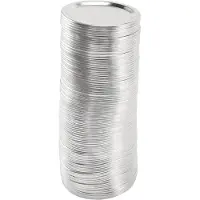 Melitt 100 StüCk Normaler Mund 70MM Einmachglas und Einmachen Deckel, Wiederverwendbare Auslaufsicher Teilt-Art Silber Deckel mit Silikon Dichtung Ringen