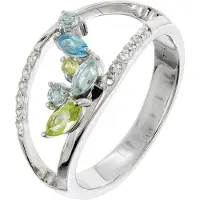 Trendor 21905 Damenring Topas und Peridot 925 Silber Rhodiniert