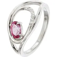 Trendor 21906 Damenring 925 Silber Rhodiniert mit Topas Pink/Weiß