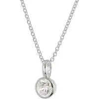 Trendor 21958 Damen-Halskette 925 Silber Rhodiniert mit Zirkonia-Anhänger