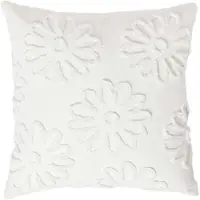 Homescapes DEKOKISSEN Tufted 45/45 cm weiß mit Blumen
