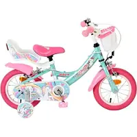 Volare Unicorn Kinderfahrrad - Mädchen - 12 Zoll - Grün - Zwei Handbremsen