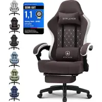 GTPLAYER PLAYER Gaming Stuhl Ergonomischer Gaming Sessel Schreibtischstuhl PC Gamer Racing Stuhl mit Stoffoberfläche, Federsitzkissen, Verbindungsarmlehnen