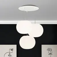 Casablanca Hängelampe Acai, dimmbar, weiß / opal, für Wohn- / Esszimmer, Glas, Pendelleuchte
