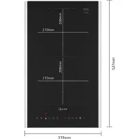 NEFF N 70, Schwarz, Edelstahl, Integriert, 30 cm, Zonen-Induktionskochfeld, Keramik, 2 Zone(n)