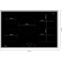 NEFF T58SHW1L0 N 70, Autarkes Kochfeld (schwarz/edelstahl, 80 cm)