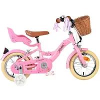 Volare Blossom Kinderfahrrad - Mädchen - 12 Zoll - Rosa - Zwei Handbremsen