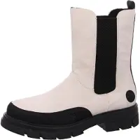 Rieker Damen Chelsea Boot Stiefelette trendy Color Blocking Profilsohle Z9170, Größe:39 EU, Farbe:Beige