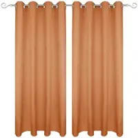 Bestgoodies Dekoschal Ellen Ösen Blickdicht 2er Pack - 140x145 cm Hellbraun