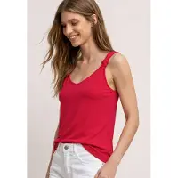 Street One Shirttop Sommertop mit V-Neck und Knotendetail