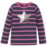 Kidsworld Langarmshirt in marine-pink-gestreift | Gr.: 128/134