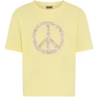 Kidsworld T-Shirt "T-Shirt Peacezeichen-Druck" lässige Passform, Kurzarm, mit Rundhalsausschnitt, aus Baumwolle