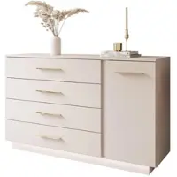 Lookway SIDEBOARD LINA KASCHMIR II 1D4S mit LED-Beleuchtung Griffe Goldchrom
