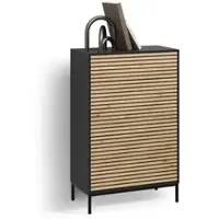 Livinity KOMMODE Aterno Goldkraft Eiche/Anthrazit 76 x 120 cm mit 5 Schubladen