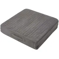 Homescapes SITZKISSEN orthopädisch 50/50/10 cm – Velours Sesselkissen grau