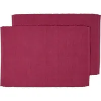 Homescapes TISCHSET weinrot im 2er-Set 33/50 cm, 100% Baumwolle