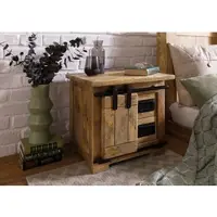 MASSIVMOEBEL24.DE Nachttisch Mango 50x40x45 natur lackiert RAILWAY #1012
