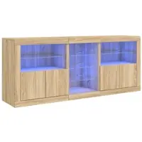 Helloshop26 - Buffet Sideboard Kommode Kleiderschrank Aufbewahrungsmöbel Organizer für Küche Wohnzimmer Lounge mit Sonoma 02_0029943