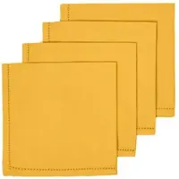 Homescapes STOFFSERVIETTEN 4er-Set senfgelb 45/45 cm, 100% Baumwolle