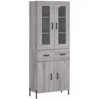 Helloshop26 - Buffet Sideboard Kommode Kleiderschrank Aufbewahrungsmöbel Organizer Küche Wohnzimmer Lounge hohe Sonoma-Eiche 69,5 x 02_0035616