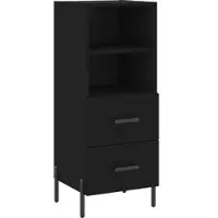 Helloshop26 - Buffet Sideboard Kommode Schrank Aufbewahrungsmöbel Organizer für Küche Wohnzimmer Lounge 34,5 x 34 x 90 cm schwarzes 02_0035909