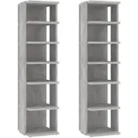 Helloshop26 - Schuhschränke Schuhaufbewahrung Möbel für Eingangsbereich Flur Wohnzimmer 2er-Set 27,5 x 27 x 102 cm grau 02_0022131