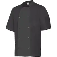 VELILLA Kochjacke mit kurzen Ärmeln und Druckknöpfen